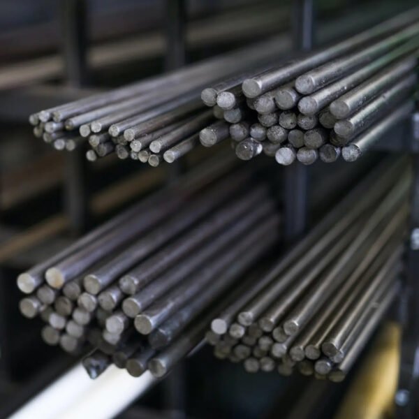 Close-up of plain rebar showing smooth cylindrical surface without deformations