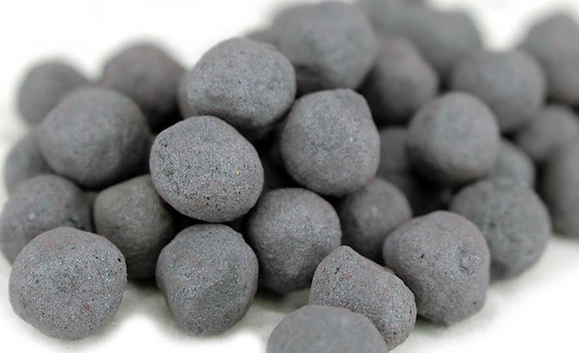 close up of iron pellets
