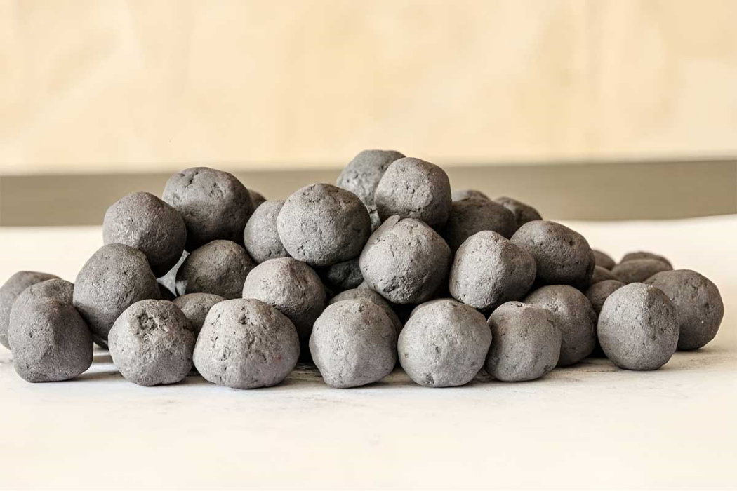 close up of a pile of iron pellets