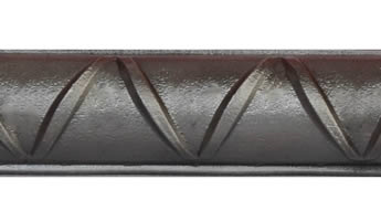 close up of the texture of a rebar