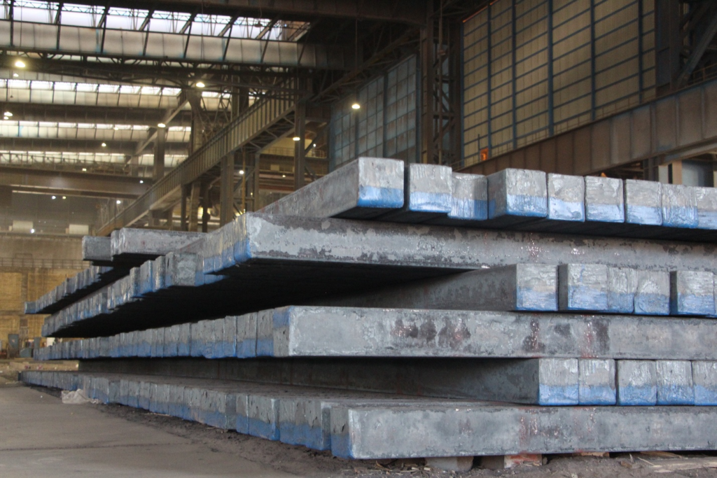 iron ingots in a factory