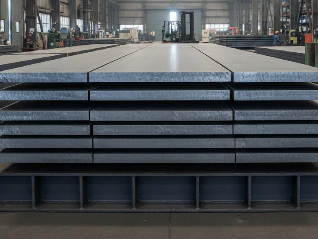 Steel Slabs on top of each other in a factory